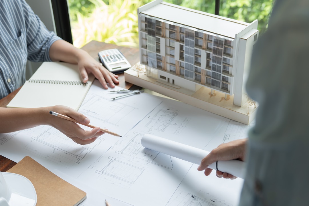 Architecture drawing on architectural Creative project business